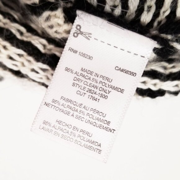 Current Elliott Mixed Stitch Alpaca Blend Sweater Black Ivory Combo Size XS $358 - Picture 10 of 16